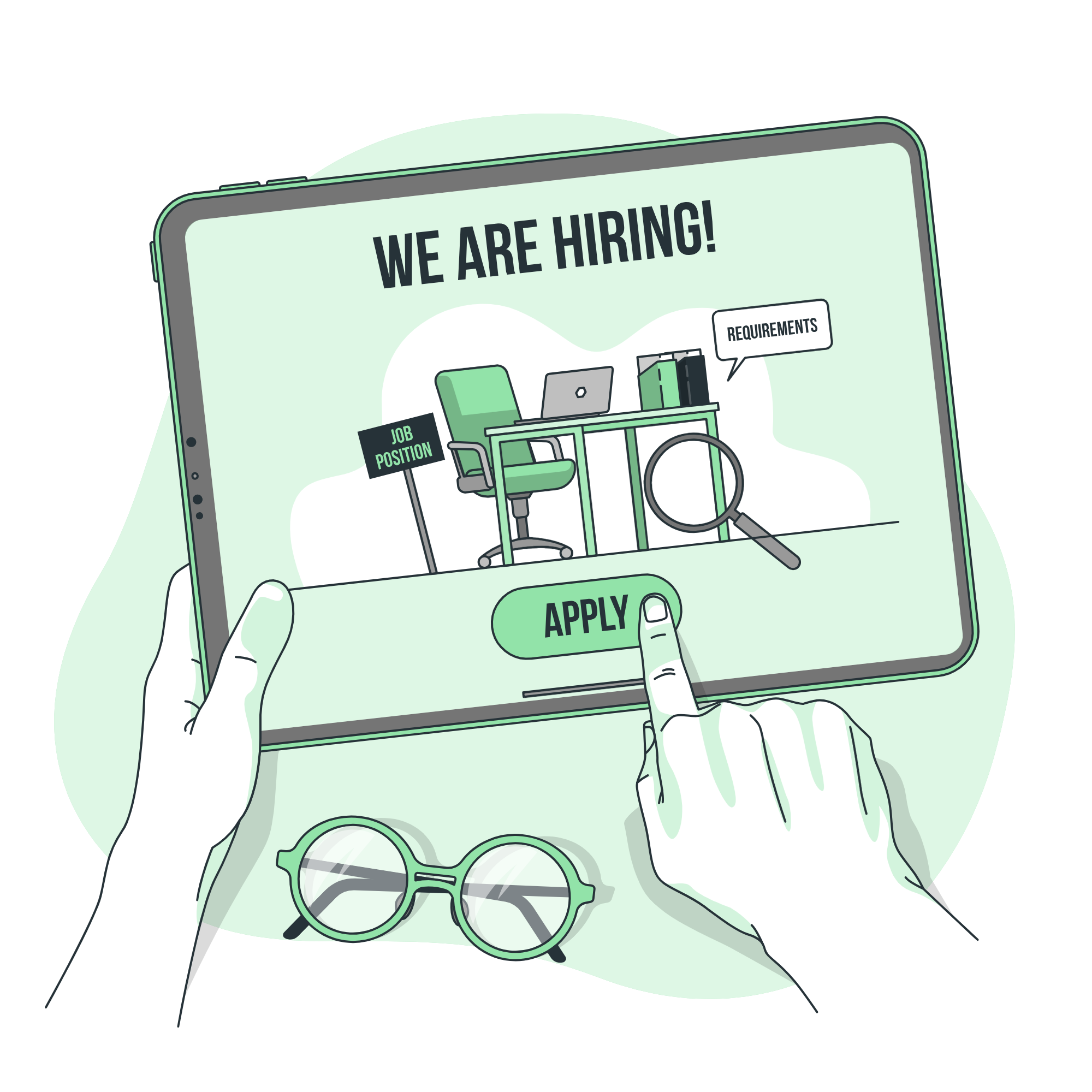 illustration of we are hiring 