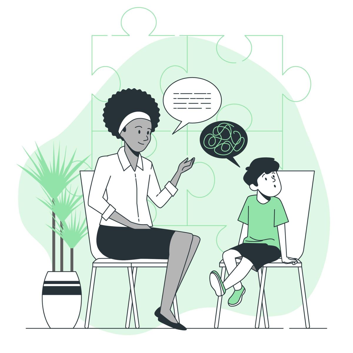 child therapy session illustration  