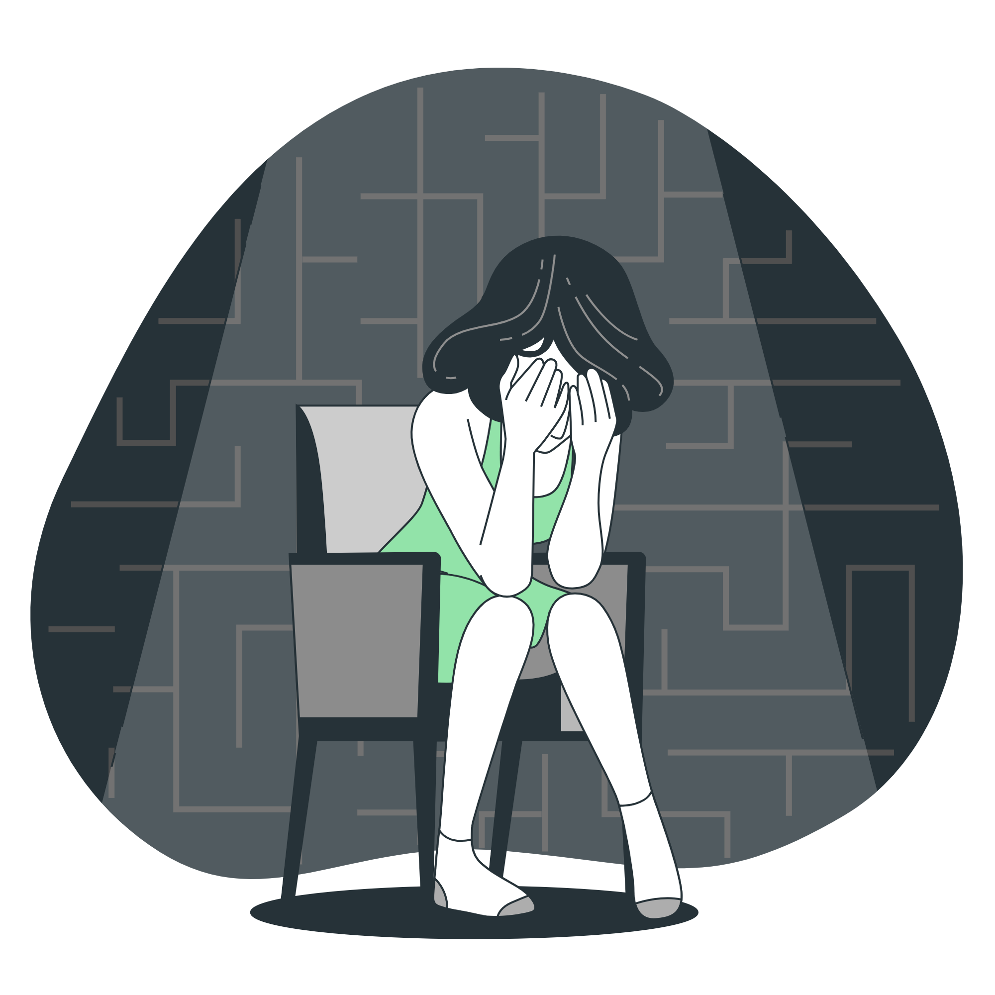 depressed girl illustrations